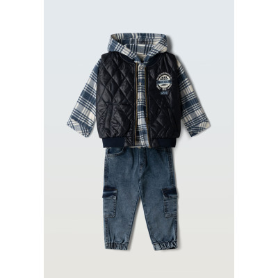 3-piece set with sleeveless top - BLUE 6Y