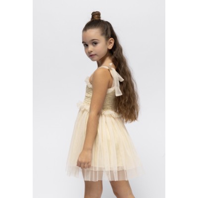 Φόρεμα με τούλι - ΕΚΡΟΥ 2/3Y