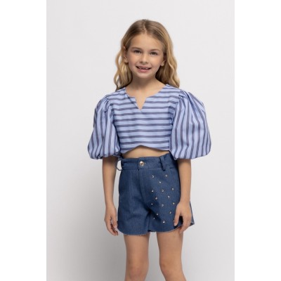 Σορτσάκι   με τρουκς τζιν σκούρο - ΤΖΙΝ 11/12Y