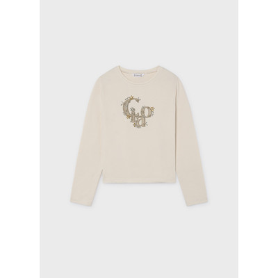 Basic long sleeve T-Shirt - CREAM 8Y