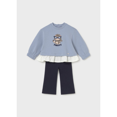 Bell-bottom leggings set - NAVY BLUE 18M