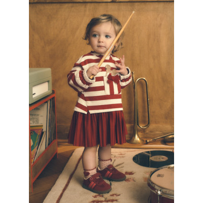Sweatshirt dress - BURGUNDY 18M
