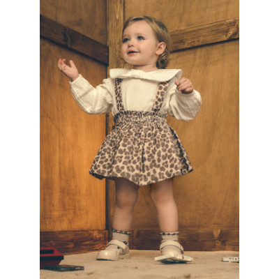 Skirt set with suspenders - CAMEL 18M