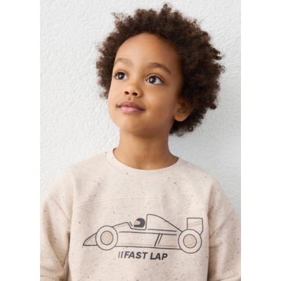 Long sleeve knitted blouse - BEIGE 5Y