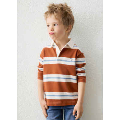 Striped long sleeve polo shirt - TILE 10Y