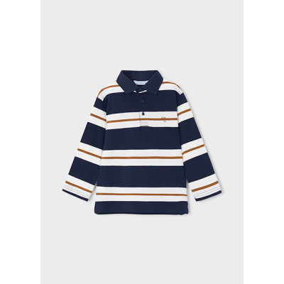 Striped long sleeve polo shirt - BLUE 2Y