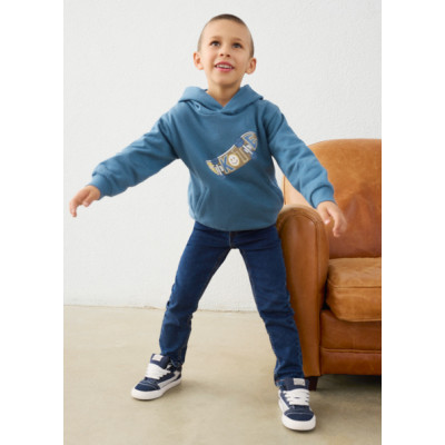 Embossed print sweatshirt - INDIGO 8Y