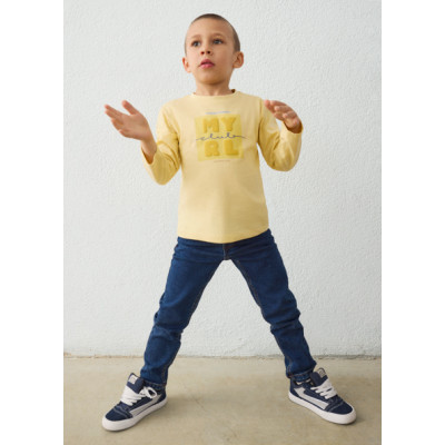 Soft denim 5-pocket pants - DARK JEANS 8Y