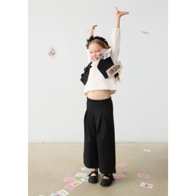 Long pants and vest set - BLACK 8Y