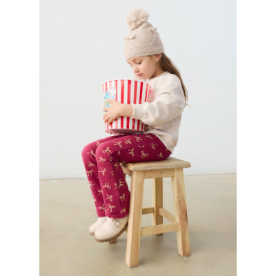 Printed sweatshirt leggings set - BURGUNDY 8Y