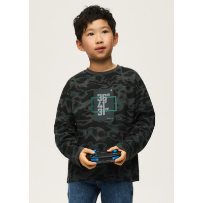Long sleeve print blouse - ANTHRACITE 18Y