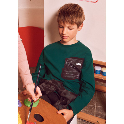 Long sleeve pocket T-Shirt - GREEN 8Y