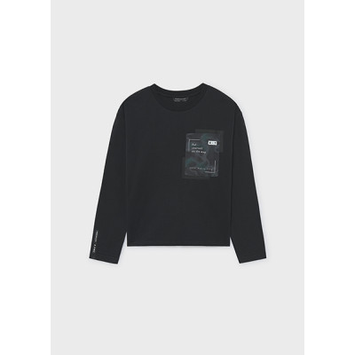 Long sleeve pocket T-Shirt - ANTHRACITE 18Y