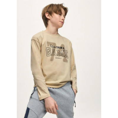 Long sleeve T-Shirt with back print - CREAM 18Y