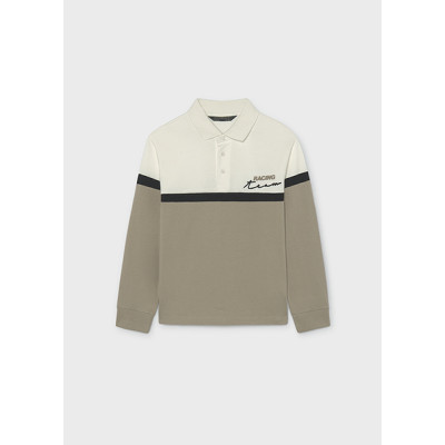 Long sleeve polo shirt combined - BEIGE 8Y
