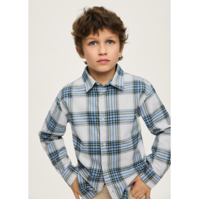 Long sleeve plaid shirt - BLUE 8Y
