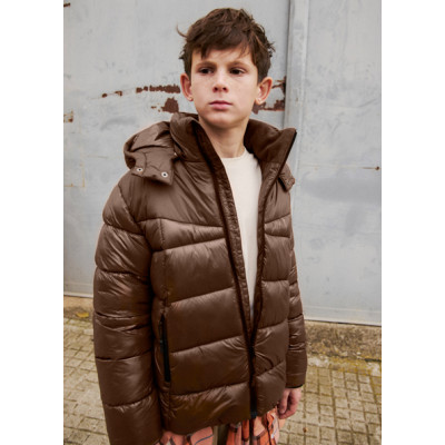 Shiny matte jacket - CHOCOLATE 8Y