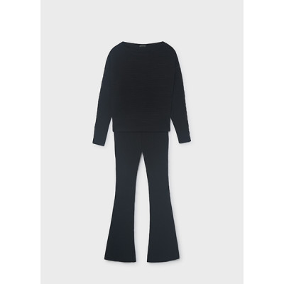 Knitted openwork pants set - BLACK 16Y
