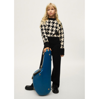 Jacquard knitted pants set - BLACK 16Y
