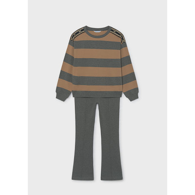 Striped long pants set - CHARCOAL 12Y
