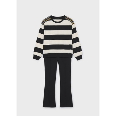 Striped long pants set - BLACK 18Y