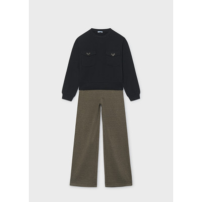 Jacquard pants set - BLACK 8Y