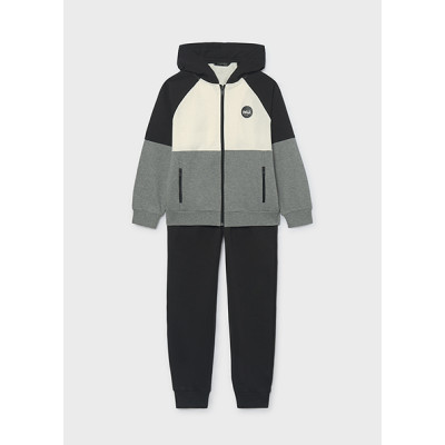 Cardigan jumpsuit with print on the back - BLACK 10Y