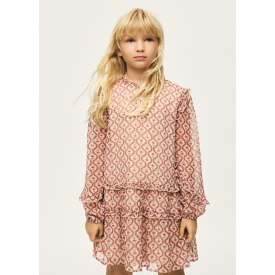 Printed waffle dress - POZ 12Y