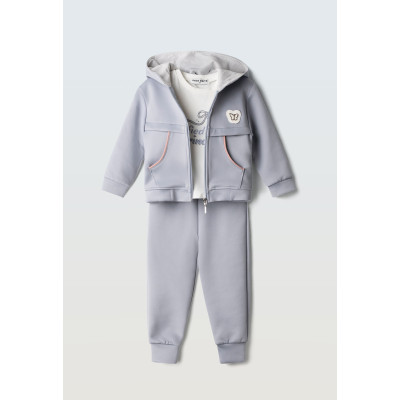 3pcs jumpsuit set - GREY 4Y