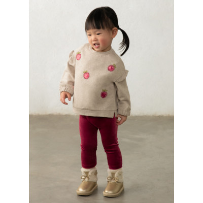 Velvet leggings set - BURGUNDY 9M