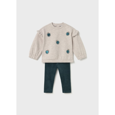 Velvet leggings set - BLUE 18M