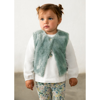 Leggings and fur vest set - PEANUT 9M