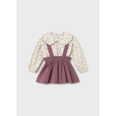 Skirt set with suspenders - PURPLE 18M