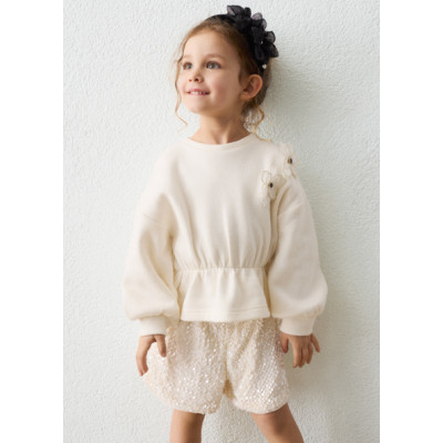Sequin Bermuda shorts set - CREAM 7Y