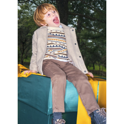 Slant pocket jogger pants - CHOCOLATE 4Y