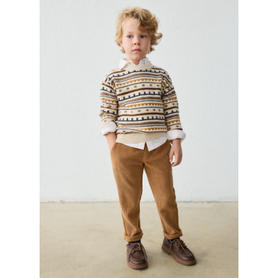 Corduroy jogger pants - BROWN 7Y