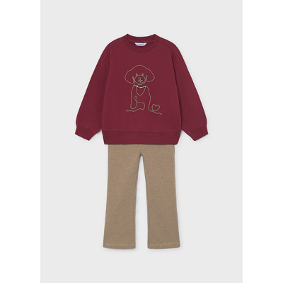 Sweatshirt leggings set - BURGUNDY 7Y