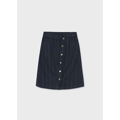 Striped denim midi skirt - DARK JEANS 12Y