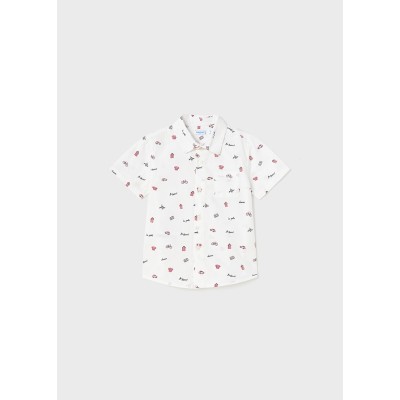 Short sleeve print shirt small - WHITE 12M