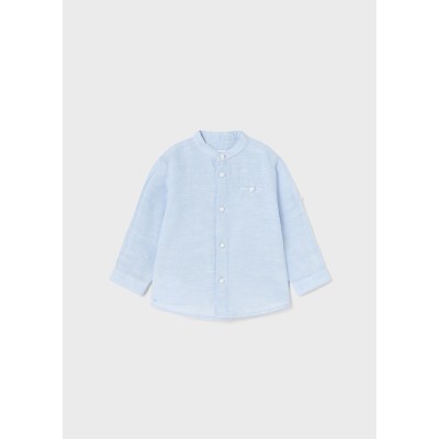 Long sleeve linen shirt - BLUE 12M