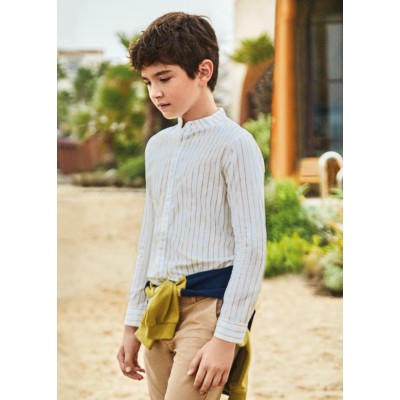 Long Sleeve Maori Striped Shirt - YELLOW 14Y