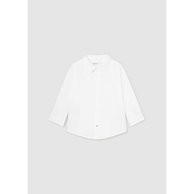 Basic Long Sleeve Linen Shirt - WHITE 36M