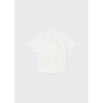Short sleeve mahogany linen shirt - MULTICOLOR 9M