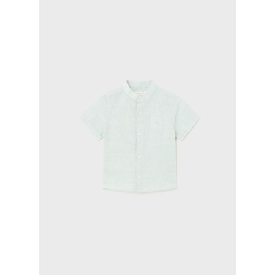 Short sleeve shirt mahogany linen - GREEN 36M
