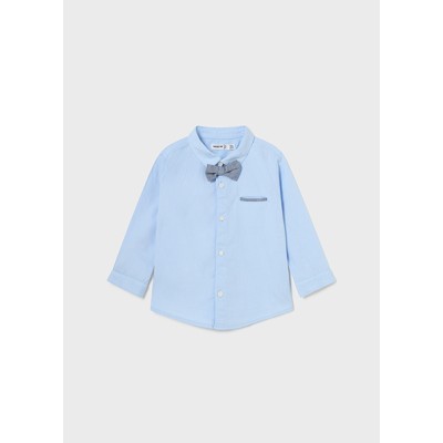 Long sleeve shirt with bow tie - BLUE 24M