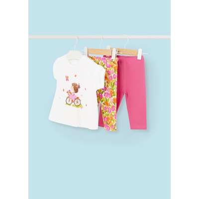 Set of 3-piece leggings - MAGENTA 12M