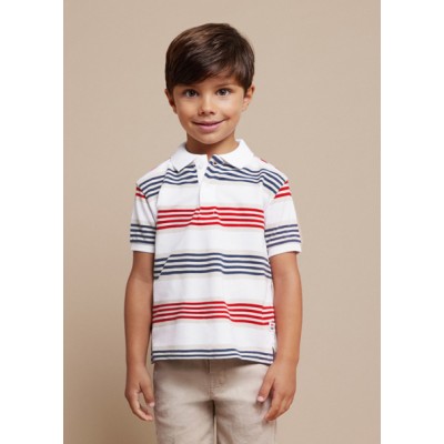 Striped long sleeve polo shirt - WATERMELON 2Y