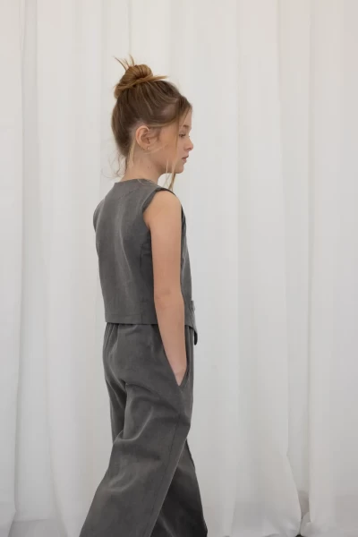 Σετ γιλέκο με παντελόνα delave γκρι - ΓΚΡΙ 4/5Y