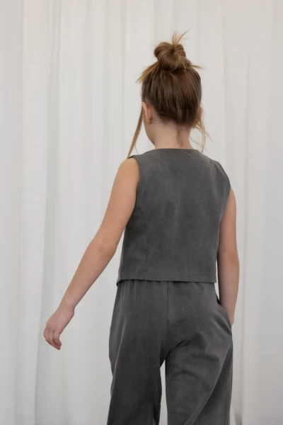 Σετ γιλέκο με παντελόνα delave γκρι - ΓΚΡΙ 4/5Y