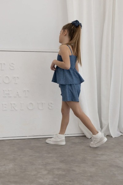 Σετ σορτς τοπ στρας - ΤΖΙΝ 5/6Y